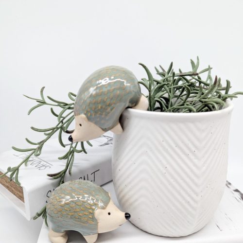 Grey Hedgehog Pot Hanger Sitter