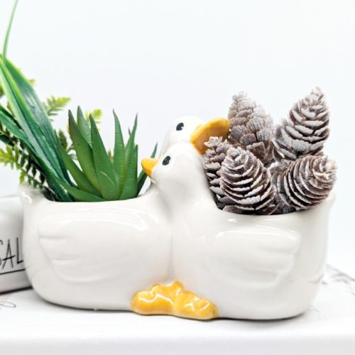 Hugging Duck Planter Pot