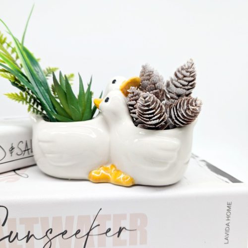 Hugging Duck Planter Pot