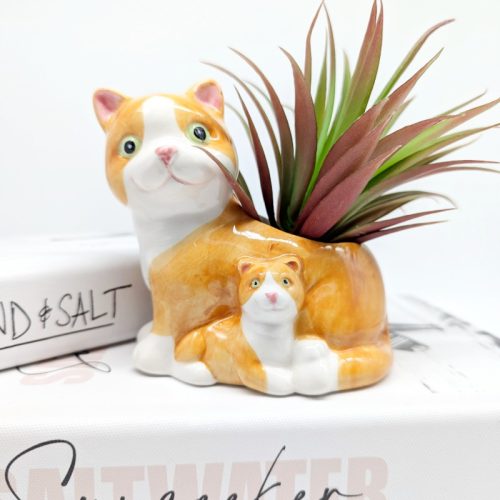 Mommy Baby Cat Planter Pot