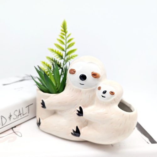 Mommy Baby Sloth Planter Pot