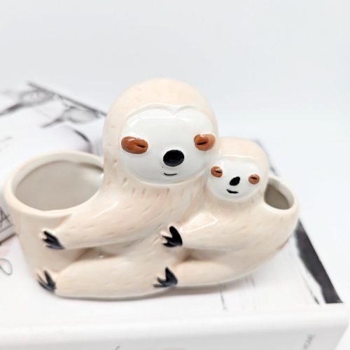 Mommy Baby Sloth Planter Pot