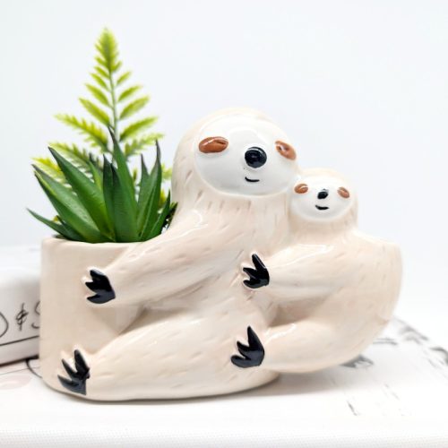 Mommy Baby Sloth Planter Pot