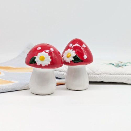 Red Mushroom Salt Pepper Shaker Set