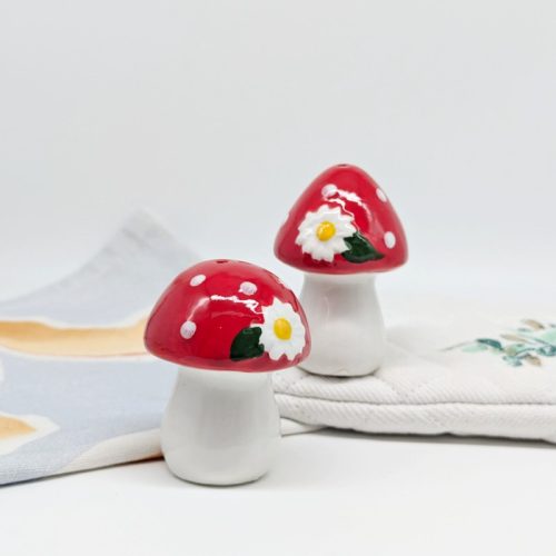 Red Mushroom Salt Pepper Shaker Set