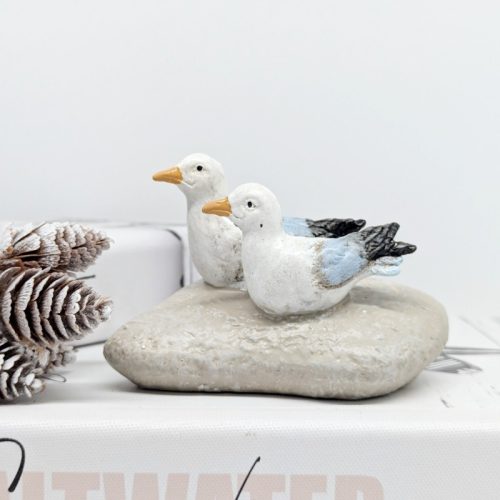 Seagulls On Rock Figurine