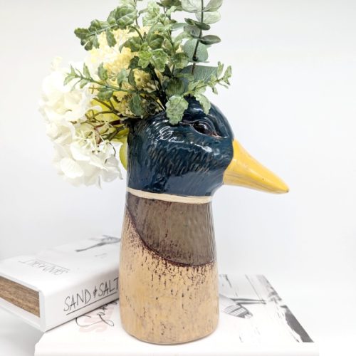 Tall Duck Ceramic Vase Pot