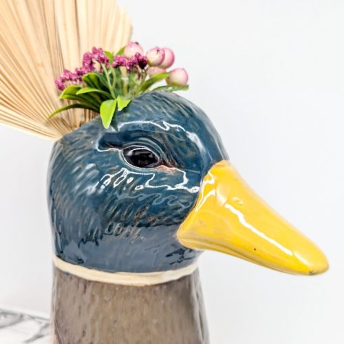 Tall Duck Ceramic Vase Pot