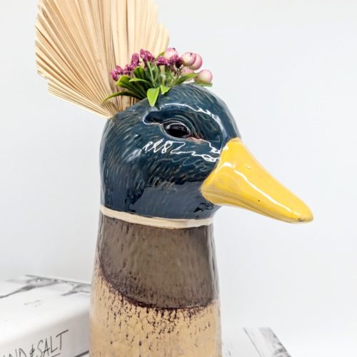 Tall Duck Ceramic Vase Pot