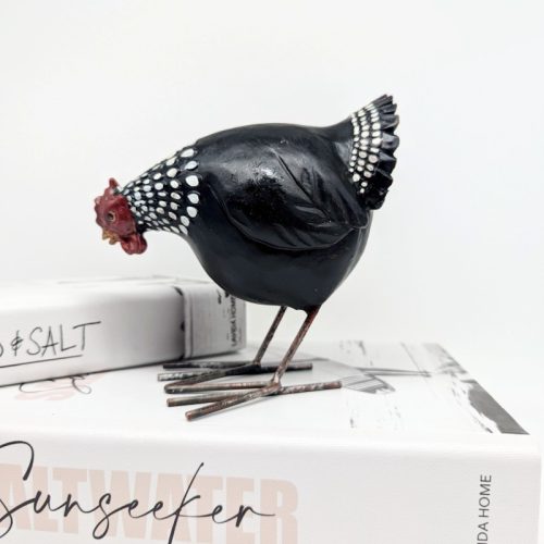 Tribal Black Chicken Figurine