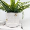 White Bee Hive Ceramic Planter Pot