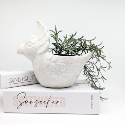 White Speckled Galah Bird Planter Pot