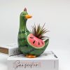 Green Watermelon Duck Planter Pot