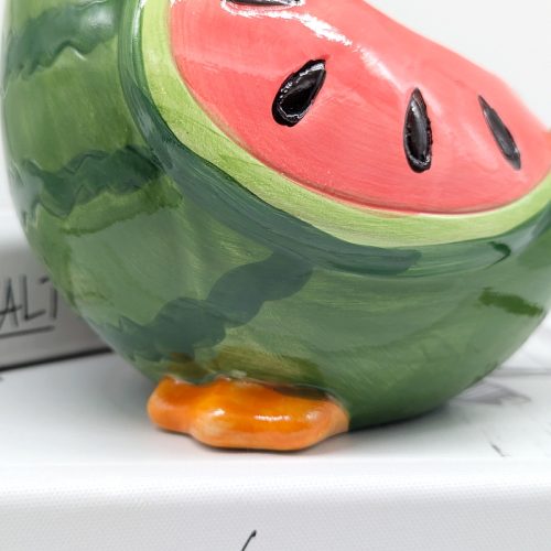 Green Watermelon Duck Planter Pot
