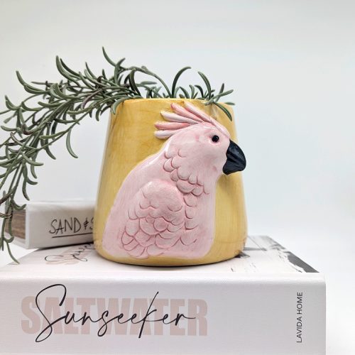 Pink Galah Bird Planter Pot
