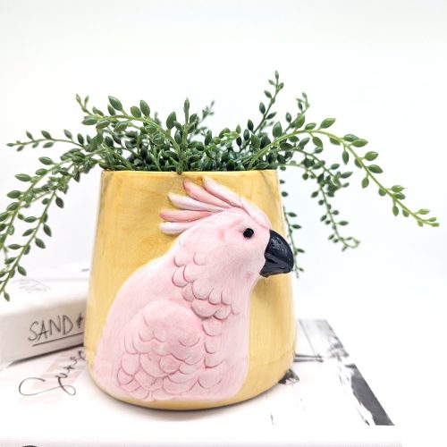 Pink Galah Bird Planter Pot
