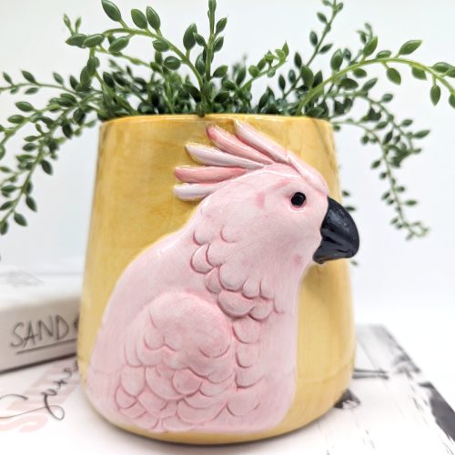 Pink Galah Bird Planter Pot