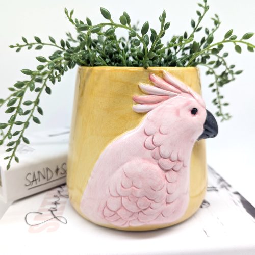 Pink Galah Bird Planter Pot