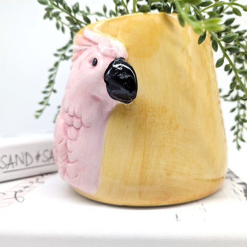 Pink Galah Bird Planter Pot