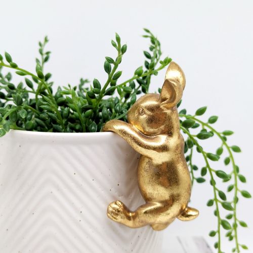 Golden Bunny Pot Hanger Sitter