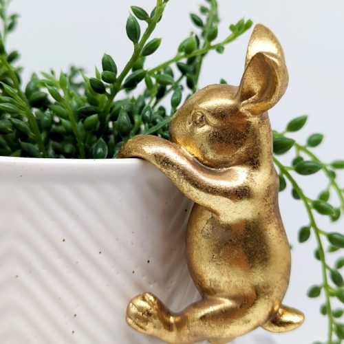 Golden Bunny Pot Hanger Sitter