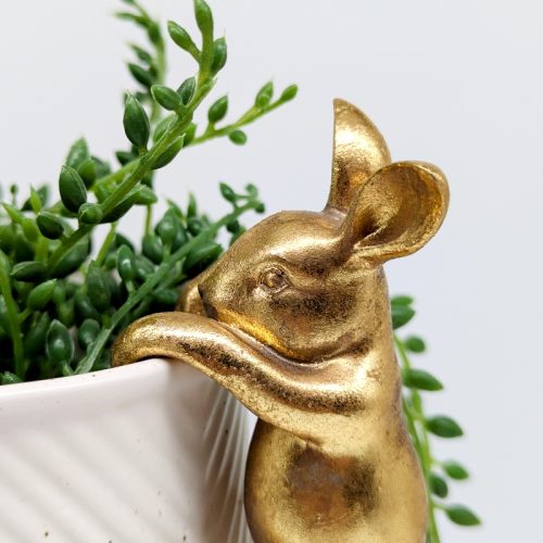 Golden Bunny Pot Hanger Sitter