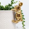 Golden Bunny Pot Hanger Sitter