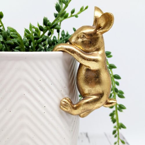 Golden Bunny Pot Hanger Sitter