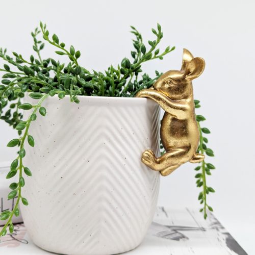 Golden Bunny Pot Hanger Sitter