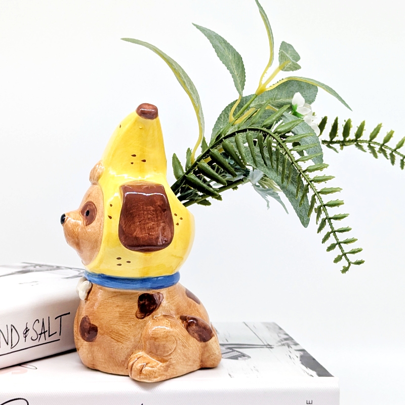 Banana Head Dog Ceramic Planter Pot_ Banana Head Dog Ceramic Planter Pot