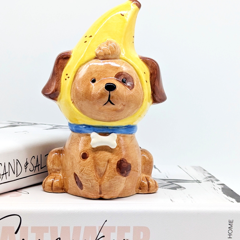 Banana Head Dog Ceramic Planter Pot_h