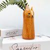 Brown Cat Ceramic Bud Vase