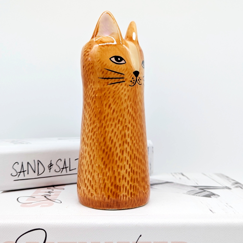 Brown Cat Ceramic Bud Vase_i