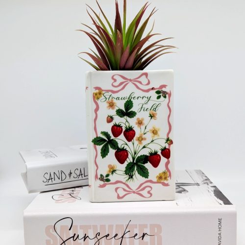 Bunch of Strawberries Ceramic Book Vase