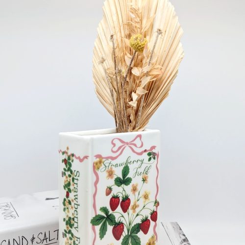Bunch of Strawberries Ceramic Book Vase