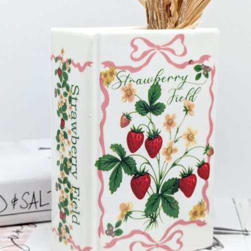 Bunch of Strawberries Ceramic Book Vase