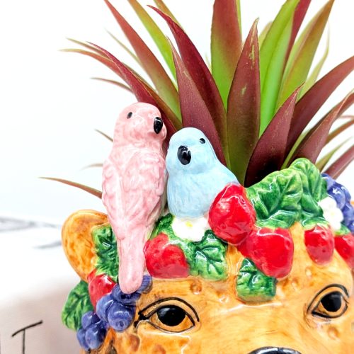 Friendly Cheetah Ceramic Planter Pot