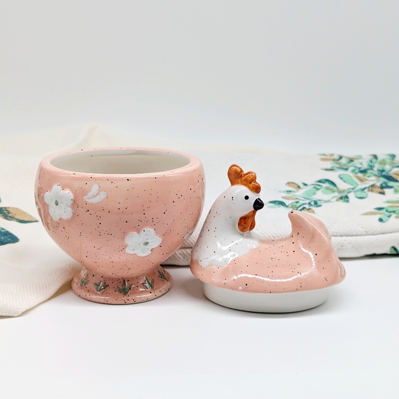 Chicken Ceramic Jar with Lid_b Chicken Ceramic Jar with Lid