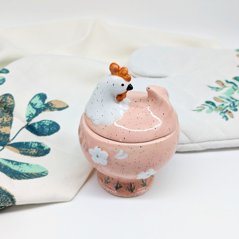 Chicken Ceramic Jar with Lid_i
