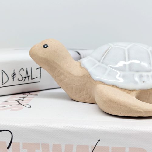 Coastal White Turtle Ceramic Figurine