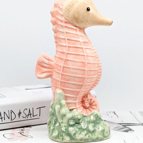 Coral Seahorse Ceramic Bud Vase