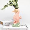 Coral Seahorse Ceramic Bud Vase