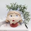 Curious Girl Ceramic Planter Pot