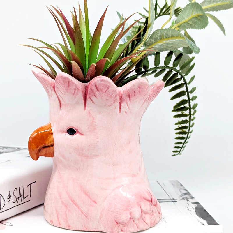 Galah Parrot Ceramic Planter Pot_l Galah Parrot Ceramic Planter Pot