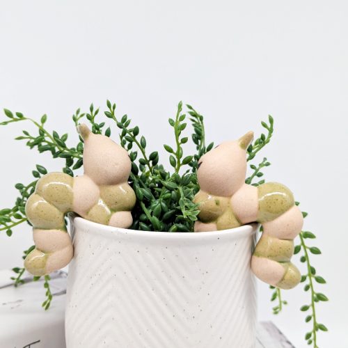 Green Caterpillar Pot Hanger Sitter
