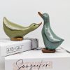 Green Wooden Duck Duo Ornament