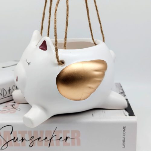 Hanging Pig Ceramic Planter Pot