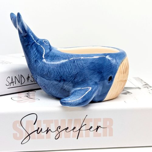 Happy Blue Whale Ceramic Planter Pot