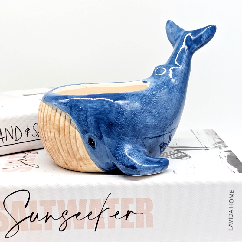 Happy Blue Whale Ceramic Planter Pot_h Happy Blue Whale Ceramic Planter Pot