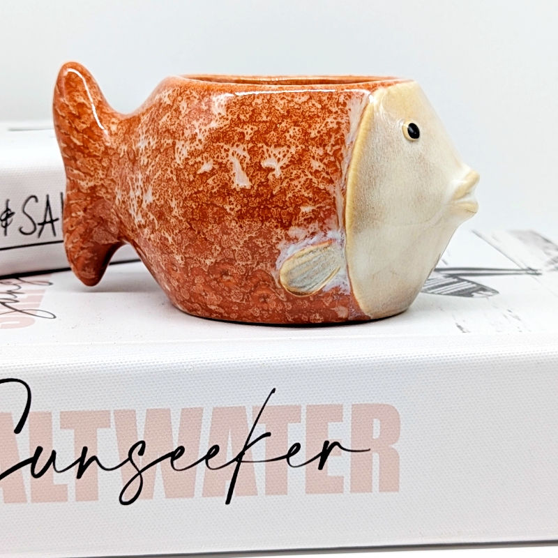 Orange Coral Fish Planter Pot_i